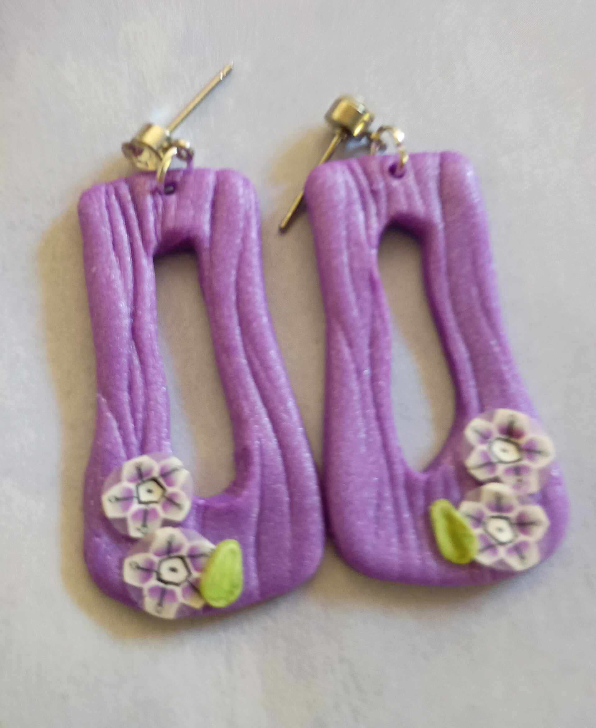 Wisteria Textured Floral Open-Drop Earrings (3 Style Options)