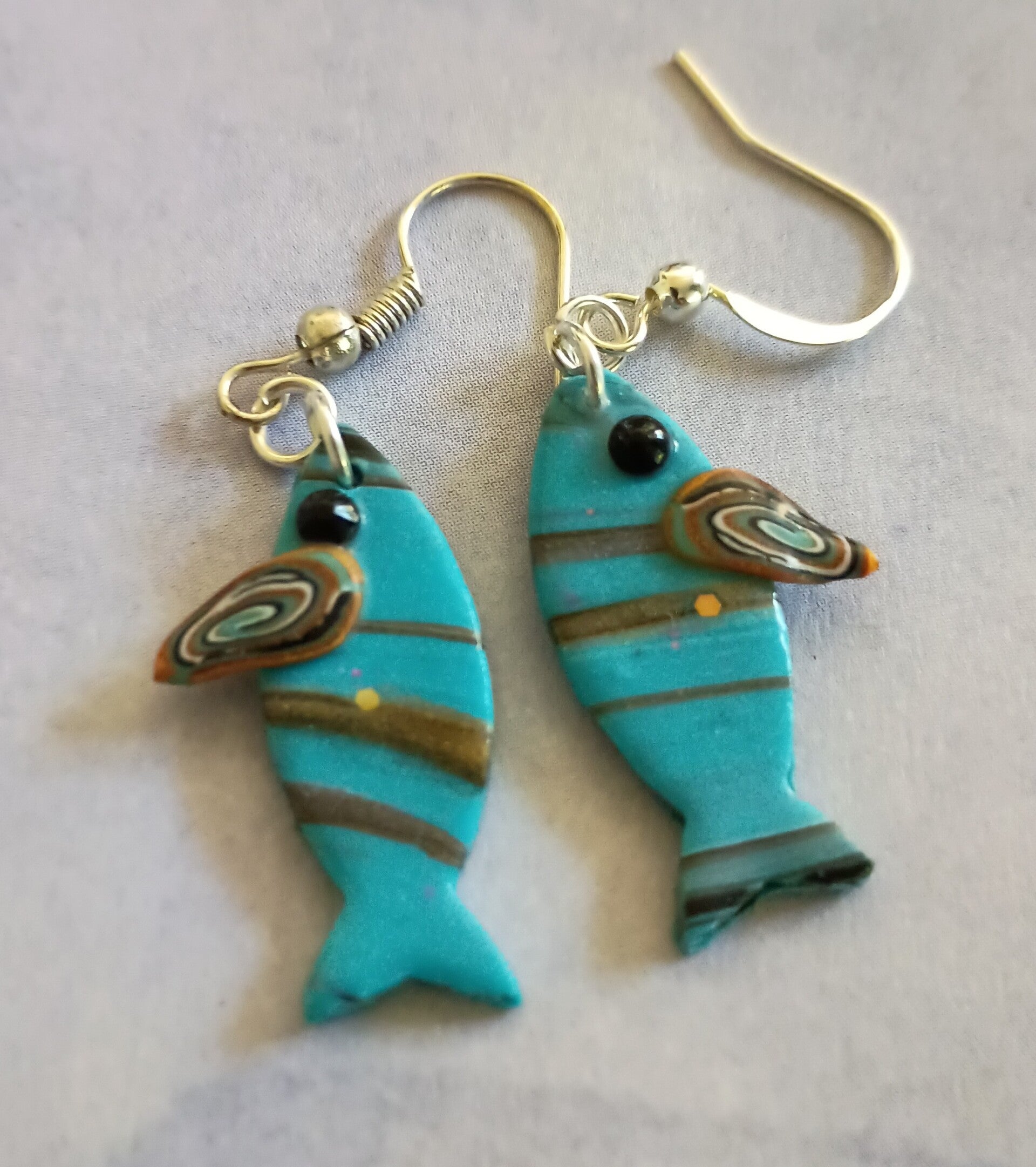 Whimsical Turquoise Fish Dangle Earrings