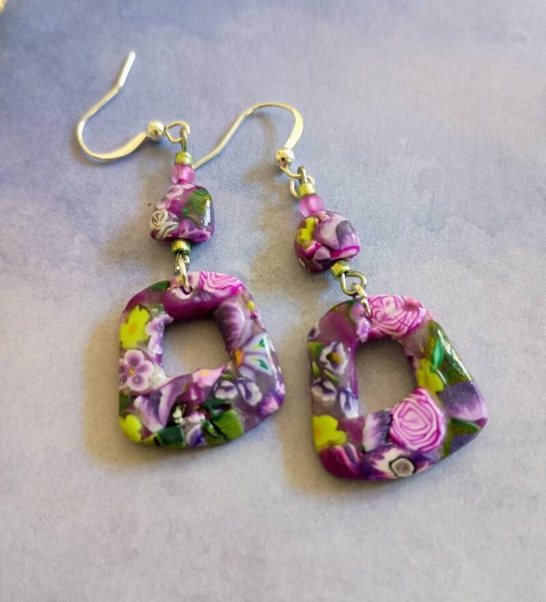 Mystic Garden Open-Frame Geometric Dangle Earrings