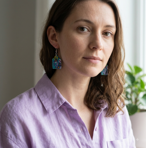 Peacock Botanical Arch Drop Earrings