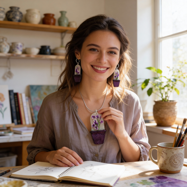 The Lavender Basket Necklace set