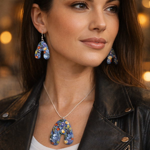 The Periwinkle Horizon Necklace and Earring Set