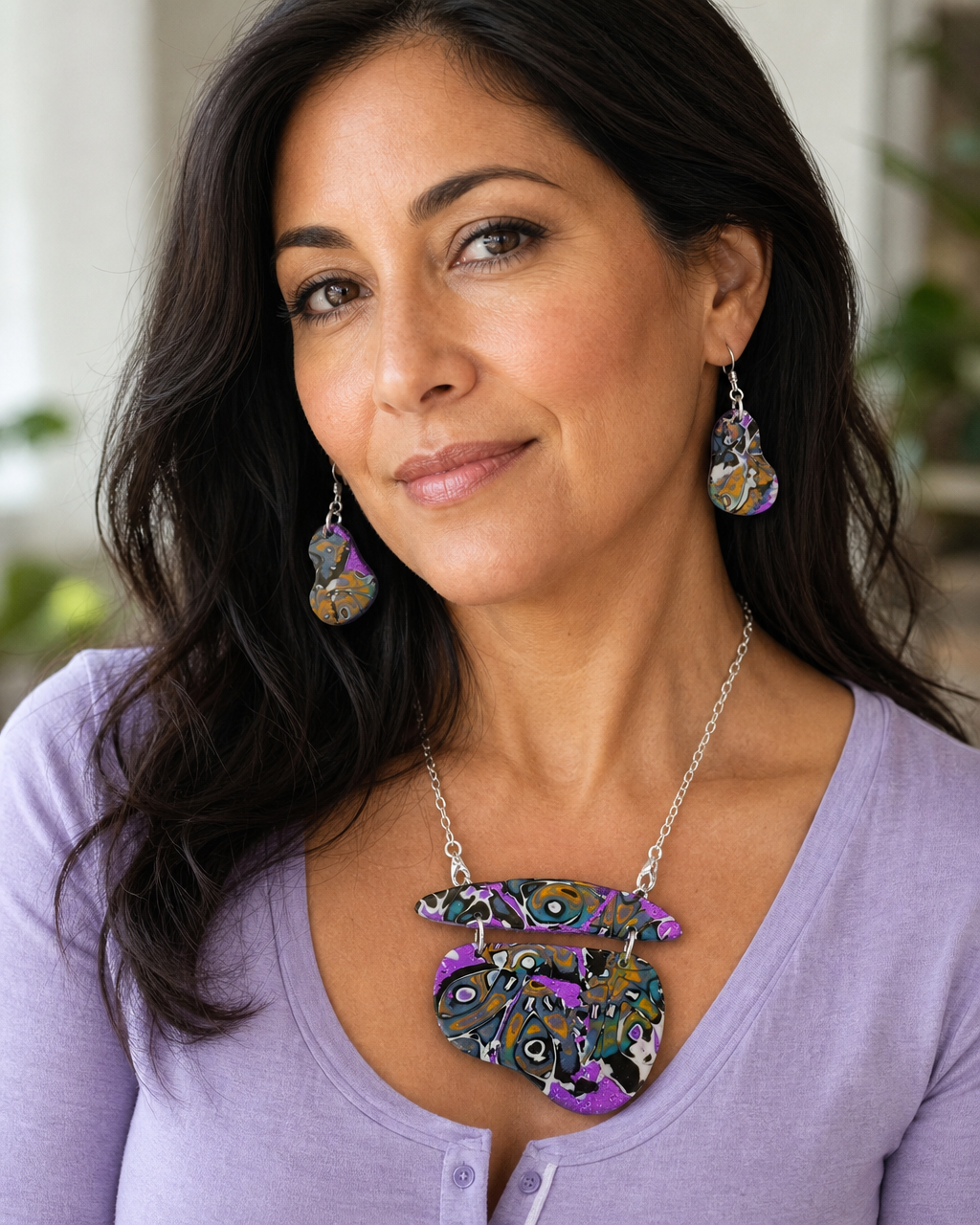 Gilded Wave Mokume Necklace