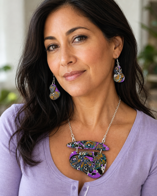 Gilded Wave Mokume Necklace
