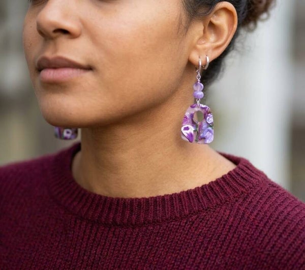 Rosewood Floral Double-Drop Earrings
