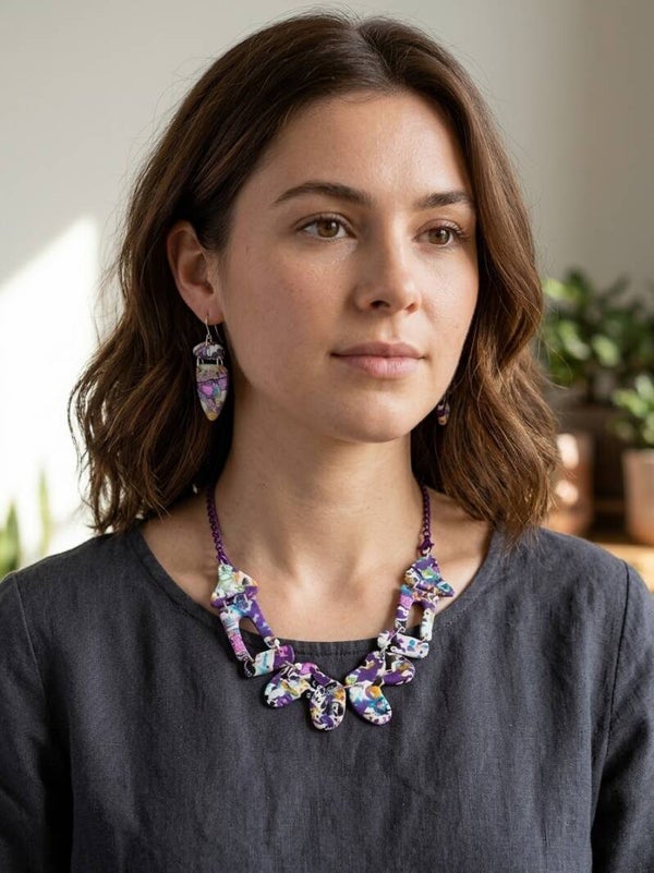 "WHAT IF...?" Architectural Collar Statement Necklace & Earring Set