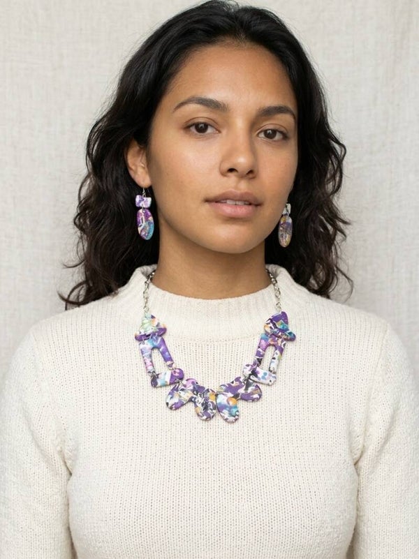"WHAT IF...?" Geometric Collar Statement Necklace & Earring Set