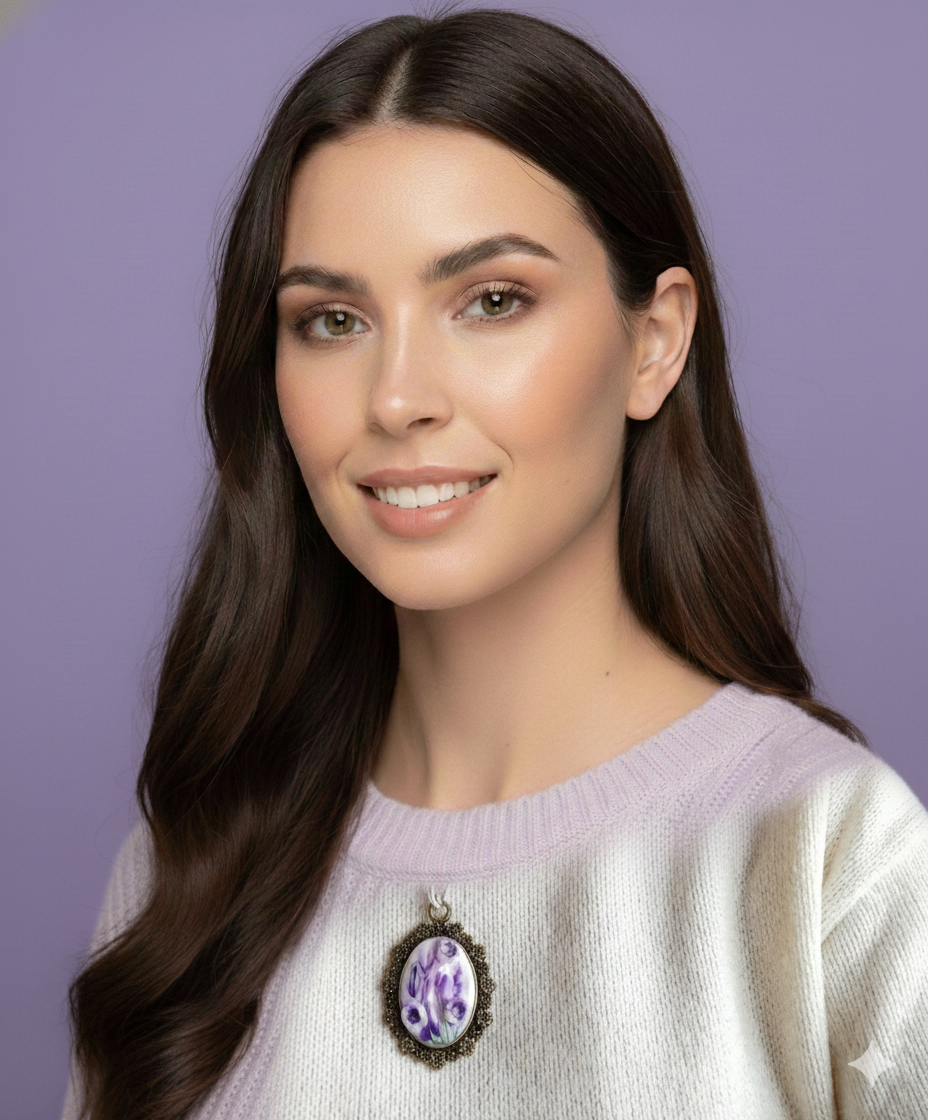 Violet Garden Cameo Pendant