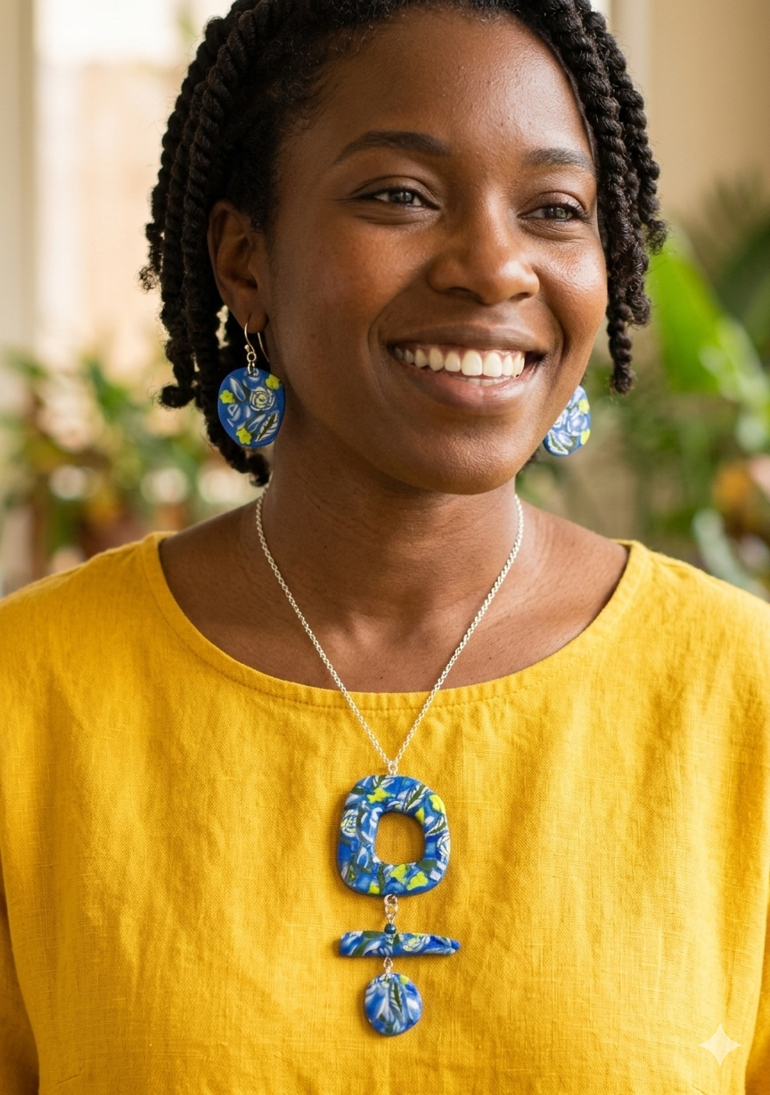 Cornflower Melody Collection Necklace and Earrings