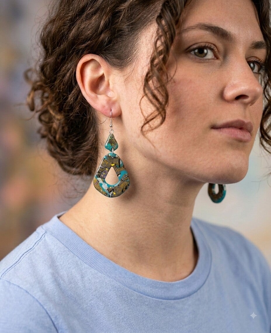 The Golden Lagoon Open-Teardrop Earrings