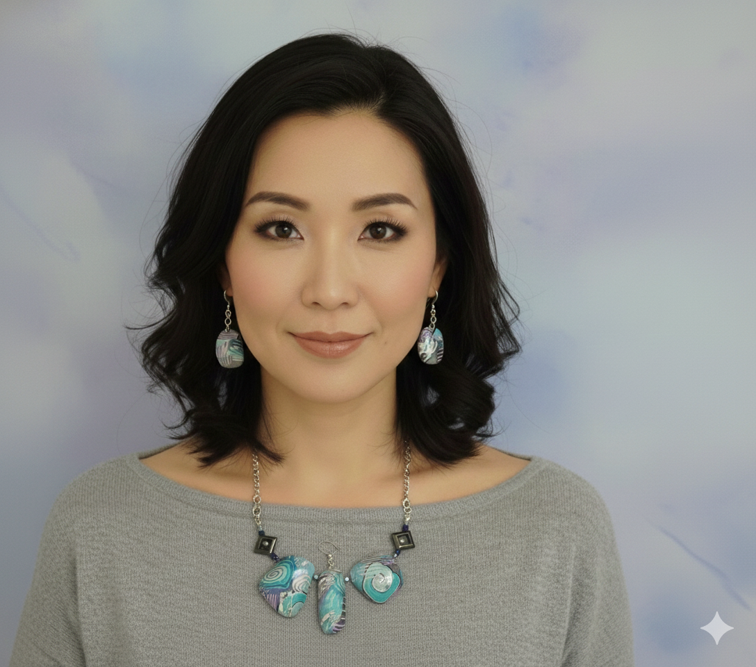 Swirls and Lines Statement Necklace set