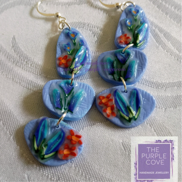 One Slice at a Time: Periwinkle Triple-Tiered Statement Earrings