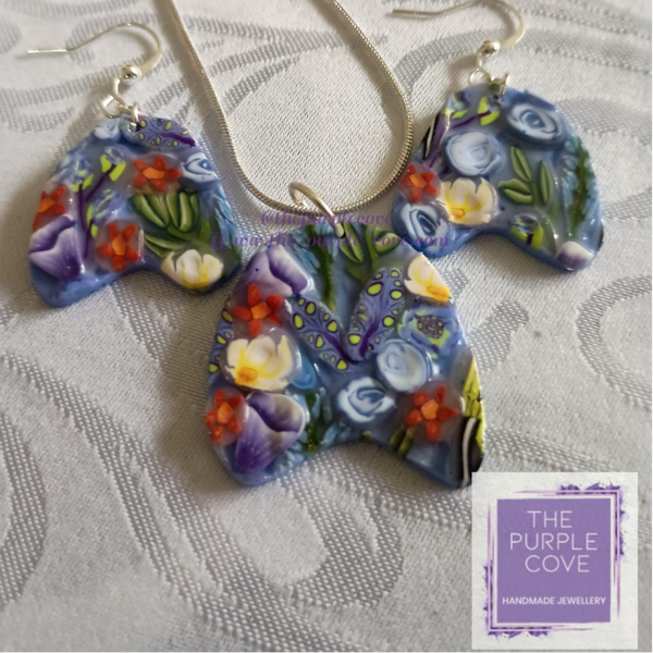 The Periwinkle Horizon Necklace and Earring Set
