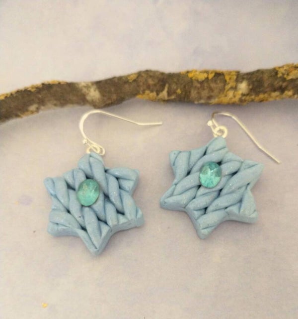 The Knitted Magen David Earrings