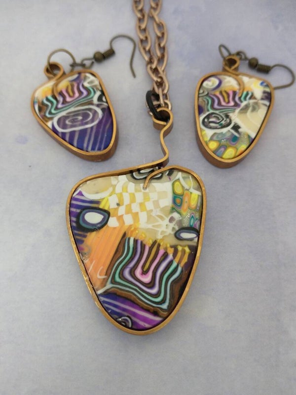 The Funky Gold Menorah Statement Necklace & Earring Set