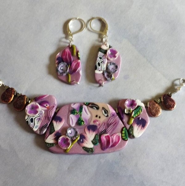 Enchanted Garden Necklace  and Earrings set