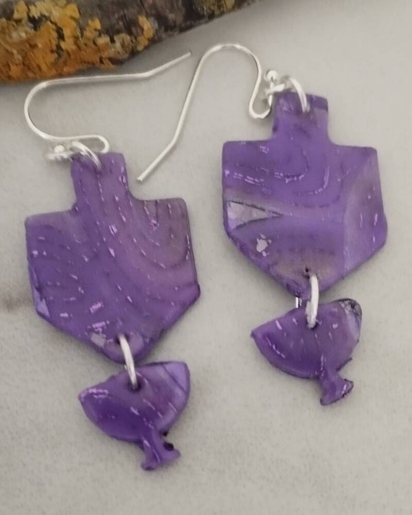 Metallic Dreidl Earring sets