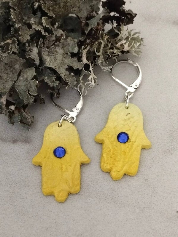 Yellow Hamsah Earrings