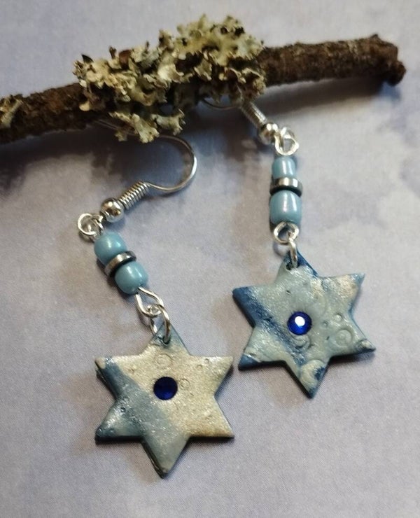 Beaded Star of David Earrings set