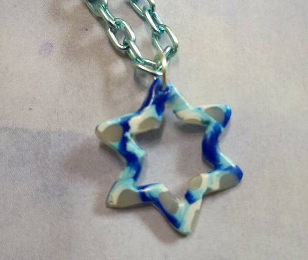 Handcrafted Open-Center Mosaic Star Pendant Necklace