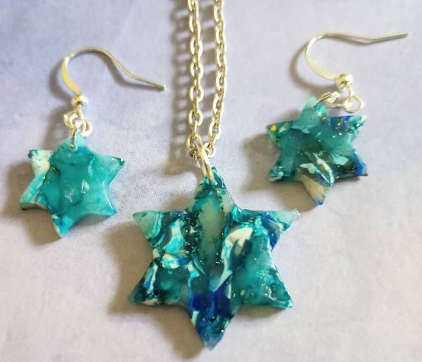 The Blue & Gold Faux-Quartz Star Set
