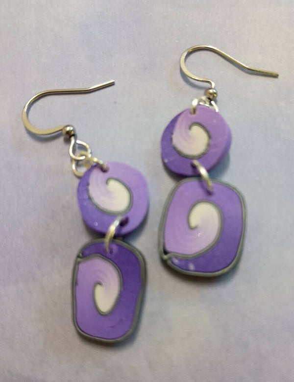 Lavender Whirlwind Double Dangles