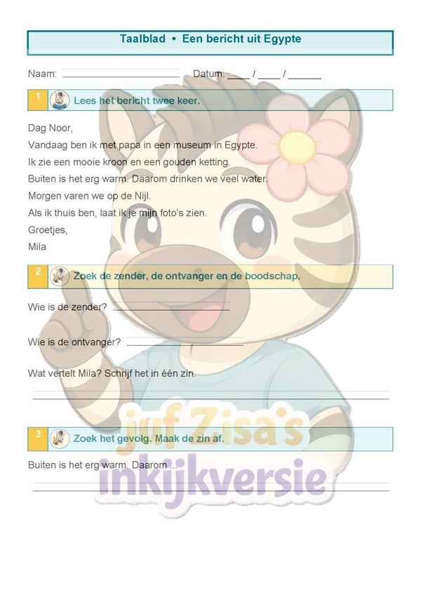 Zisa's Huistaken Taal 2de leerjaar – deel 3