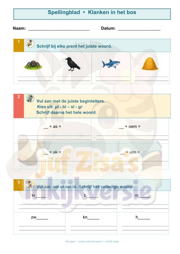 Zisa's Huistaken spelling 2de leerjaar– deel 2