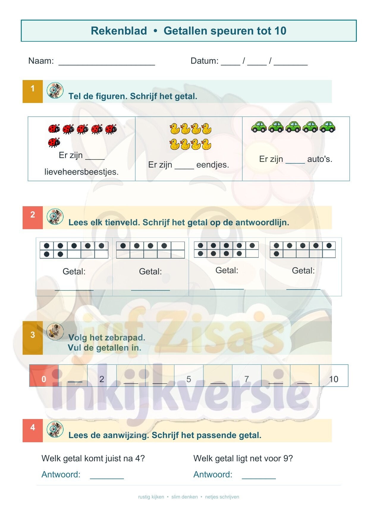 Zisa's Huistaken wiskunde 2de leerjaar – deel 1