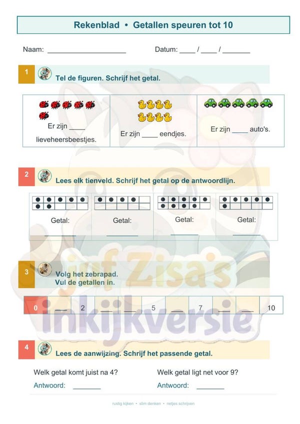 Zisa's Huistaken wiskunde 2de leerjaar – deel 1