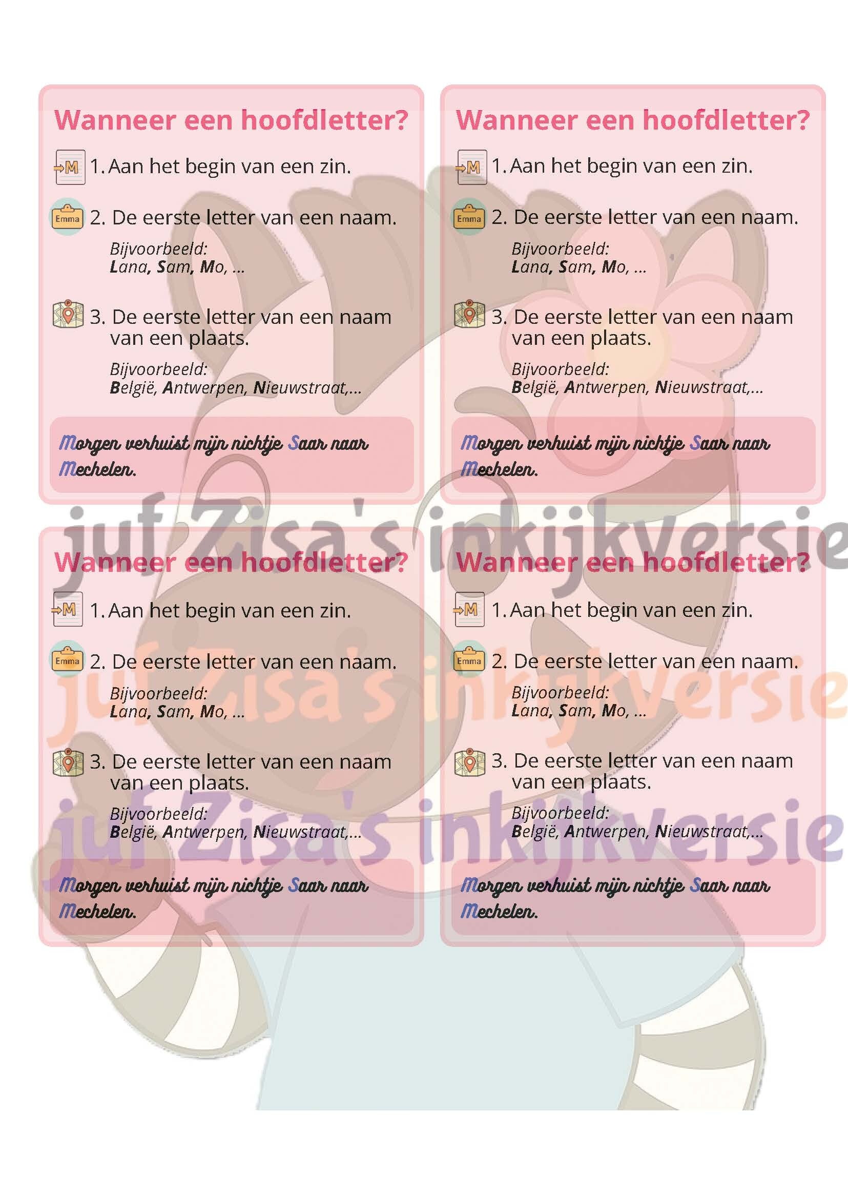 Hulpkaarten Slimme Schrijvers Hoofdletters