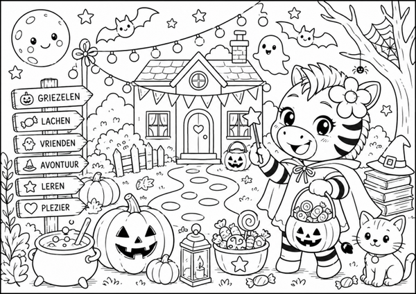 Kleurplaat halloween