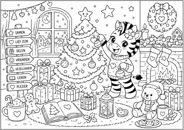 Kleurplaat kerst