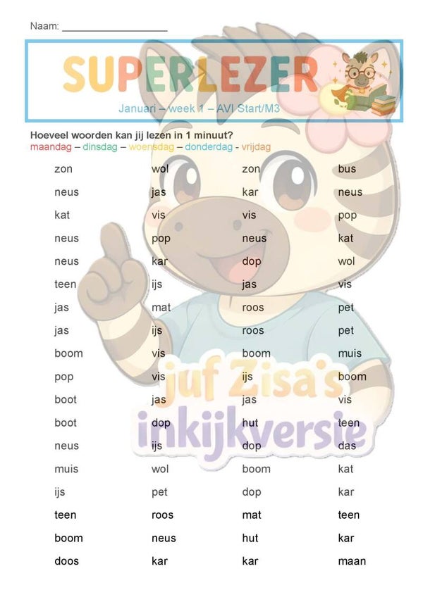 Superlezer Januari - technisch en begrijpend lezen - 1ste leerjaar / groep 3
