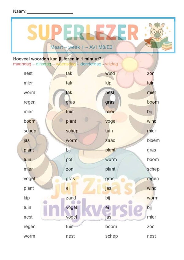 Superlezer Maart - technisch en begrijpend lezen - 1ste leerjaar / groep 3