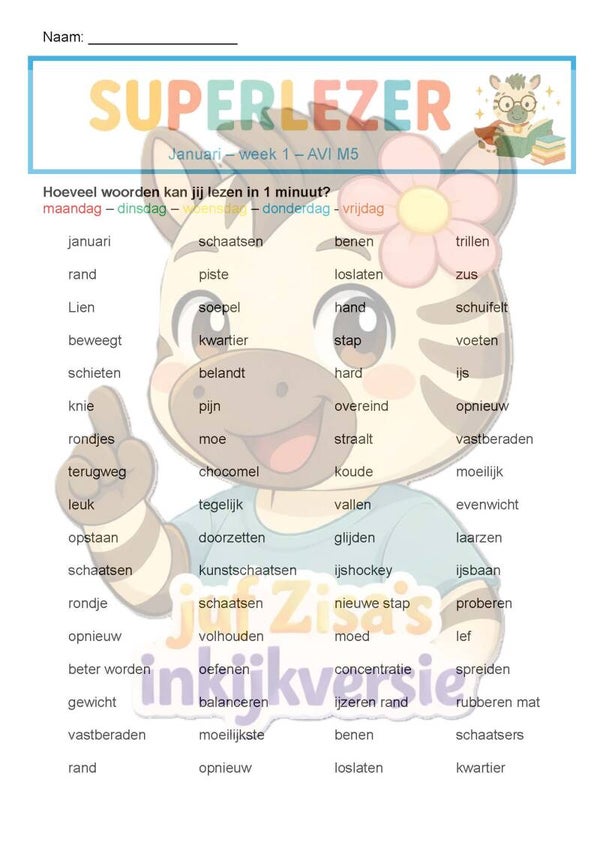 Superlezer Januari - technisch en begrijpend lezen - 3de leerjaar / groep 5