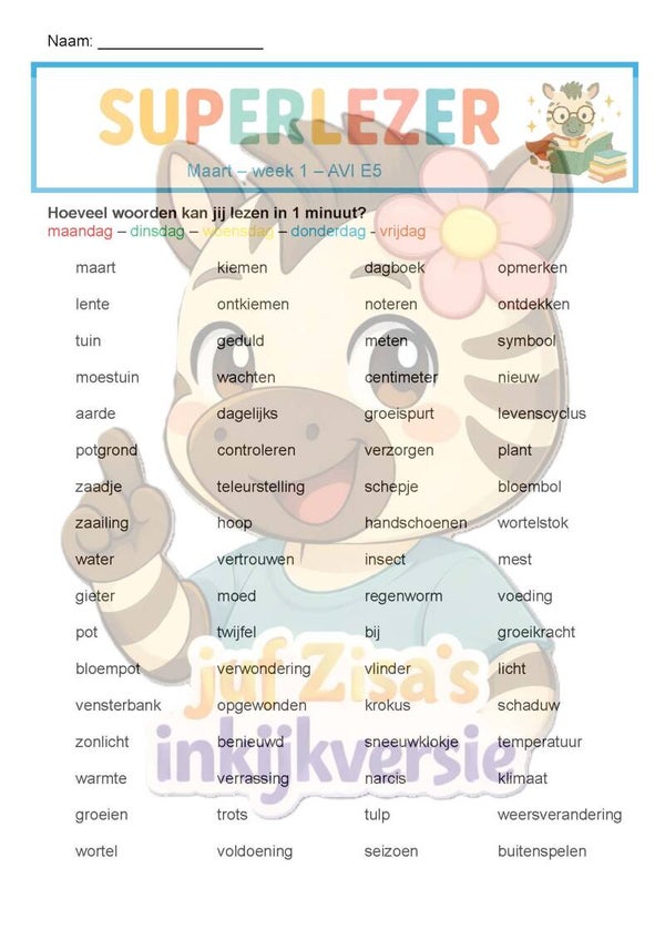 Superlezer Maart - technisch en begrijpend lezen - 3de leerjaar / groep 5