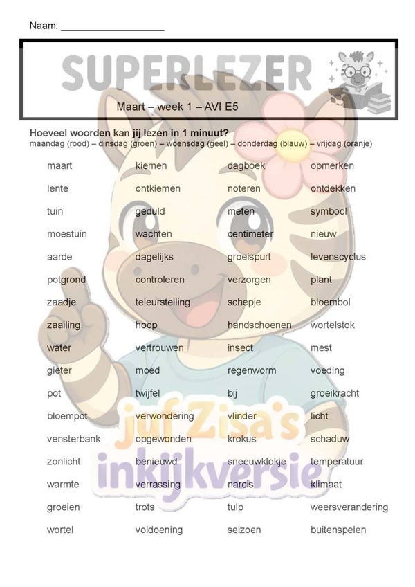 Superlezer Maart zwartwit - technisch en begrijpend lezen - 3de leerjaar / groep 5