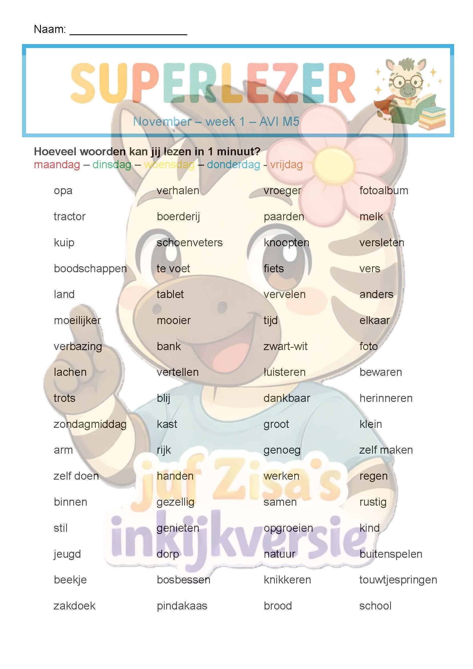 Superlezer November - technisch en begrijpend lezen - 3de leerjaar / groep 5