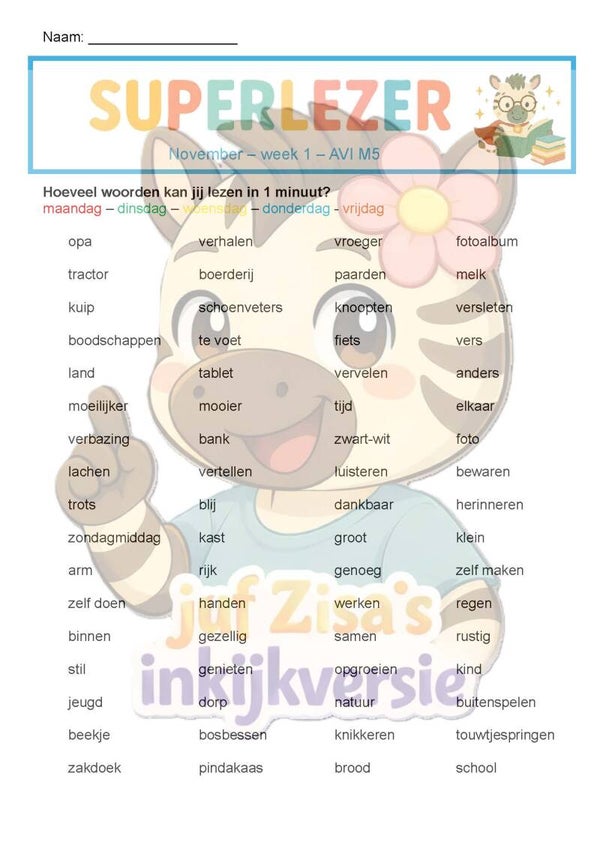 Superlezer November - technisch en begrijpend lezen - 3de leerjaar / groep 5