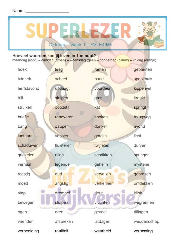 Superlezer Oktober - technisch en begrijpend lezen - 3de leerjaar / groep 5