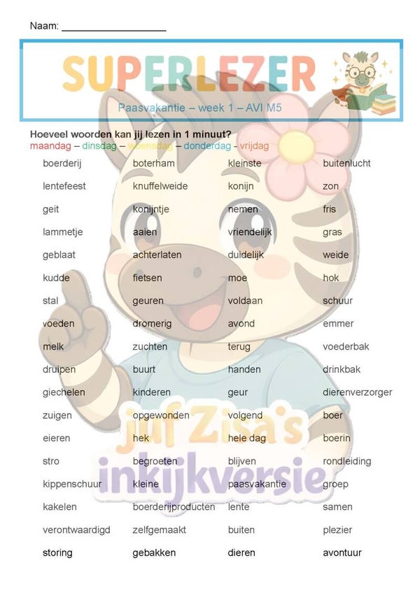 Superlezer Paasvakantie - technisch en begrijpend lezen - 3de leerjaar / groep 5