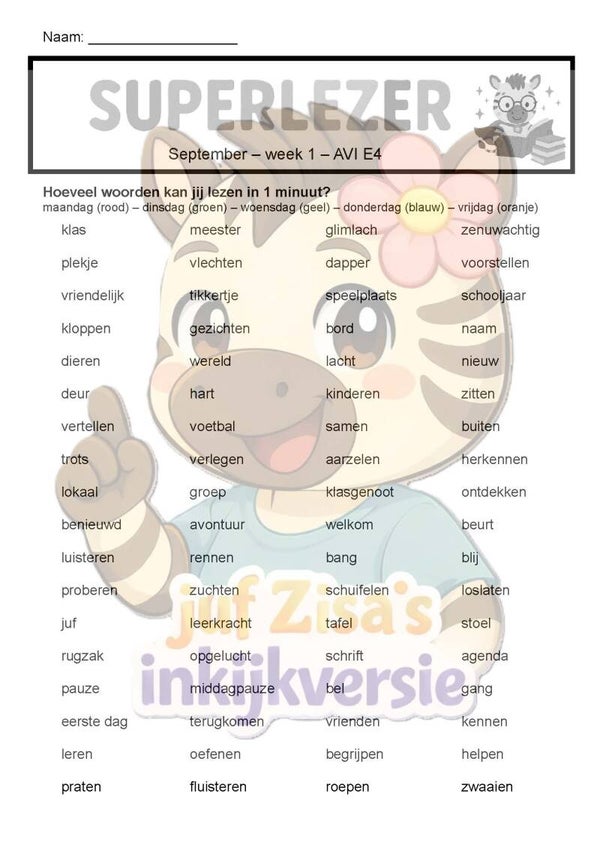 Superlezer September zwartwit - technisch en begrijpend lezen - 3de leerjaar / groep 5