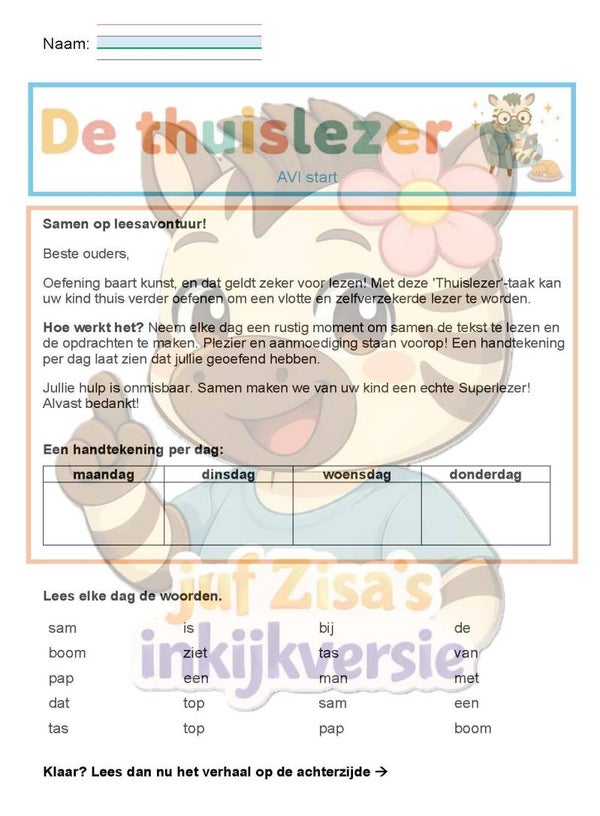Thuislezer AVI Start - deel start september - technisch en begrijpend lezen