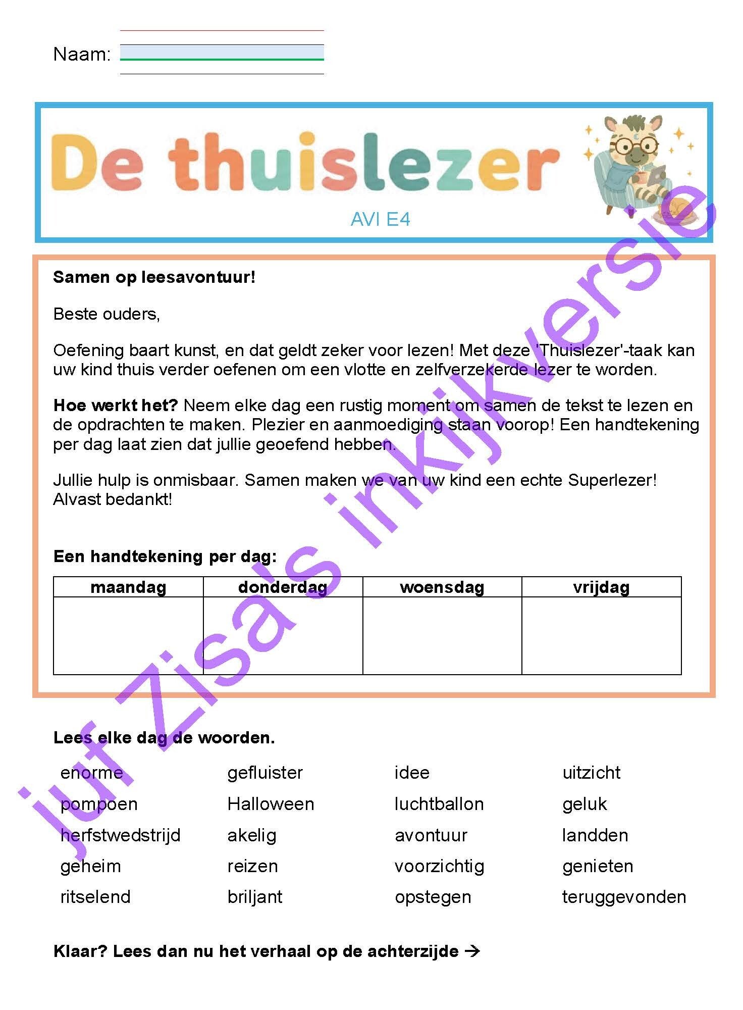 Thuislezer AVI E4 - deel 1 (oktober)