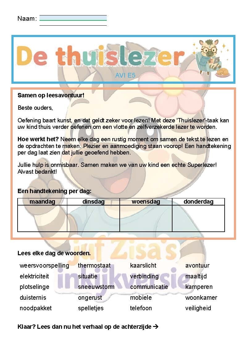 Thuislezer AVI E5 - deel 4 (januari)