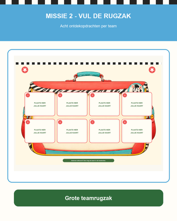 🦓 Operatie Zebraklas – samen sterk het schooljaar in! Missie 2 Rugzak vullen
