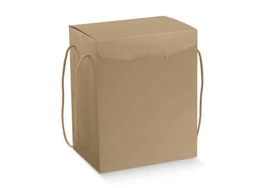 Scatola natalizia avana con cordino mm 280X200XH350 avana