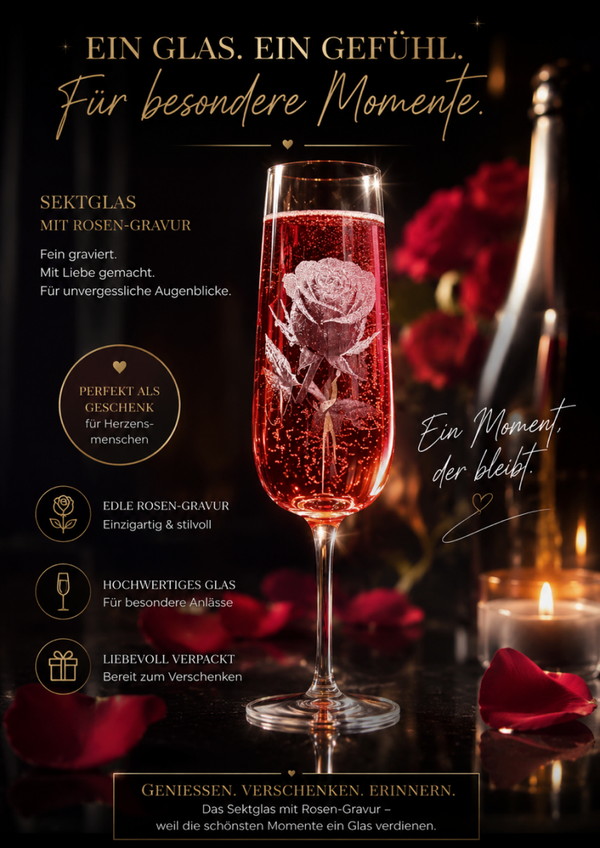 Sektglas Rose
