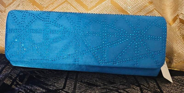 Pochette bleu strasse